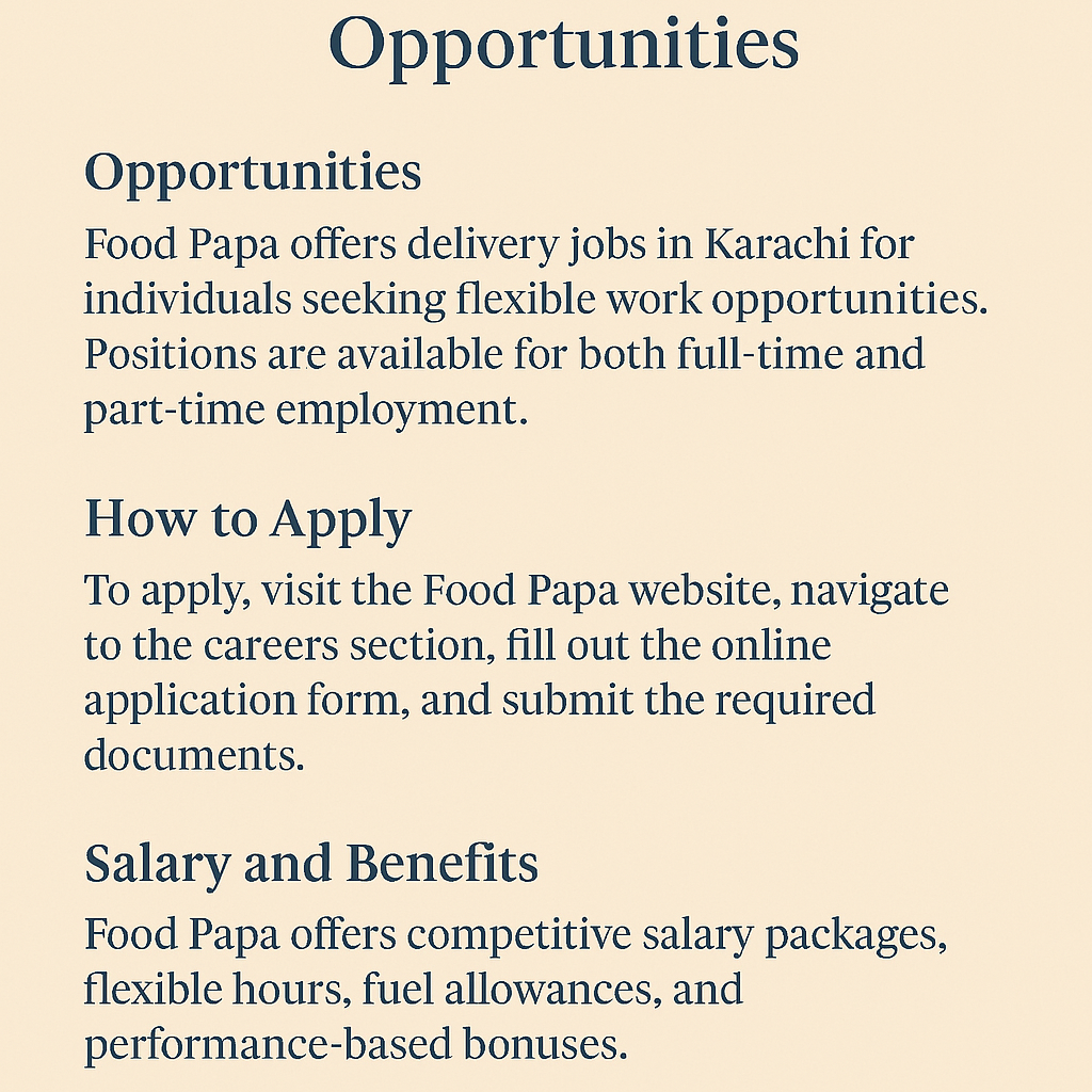 Food Papa Jobs: How to Apply and Opportunities in Karachi