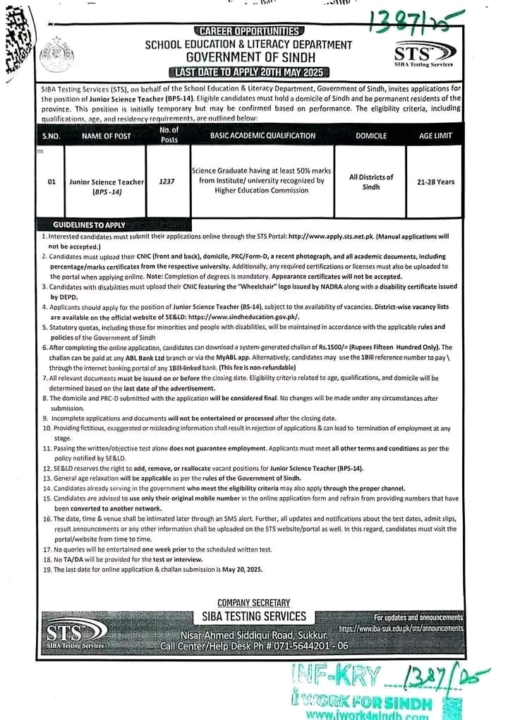 Junior Science Teacher Jobs 2025